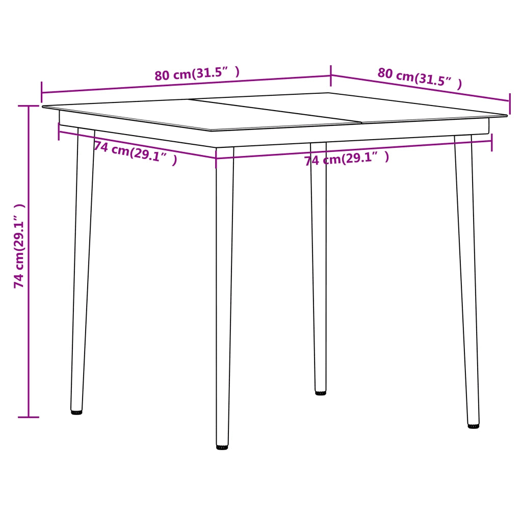 Set Mobili da Pranzo per Giardino 5 pz | Set Salotto da Giardino Nero