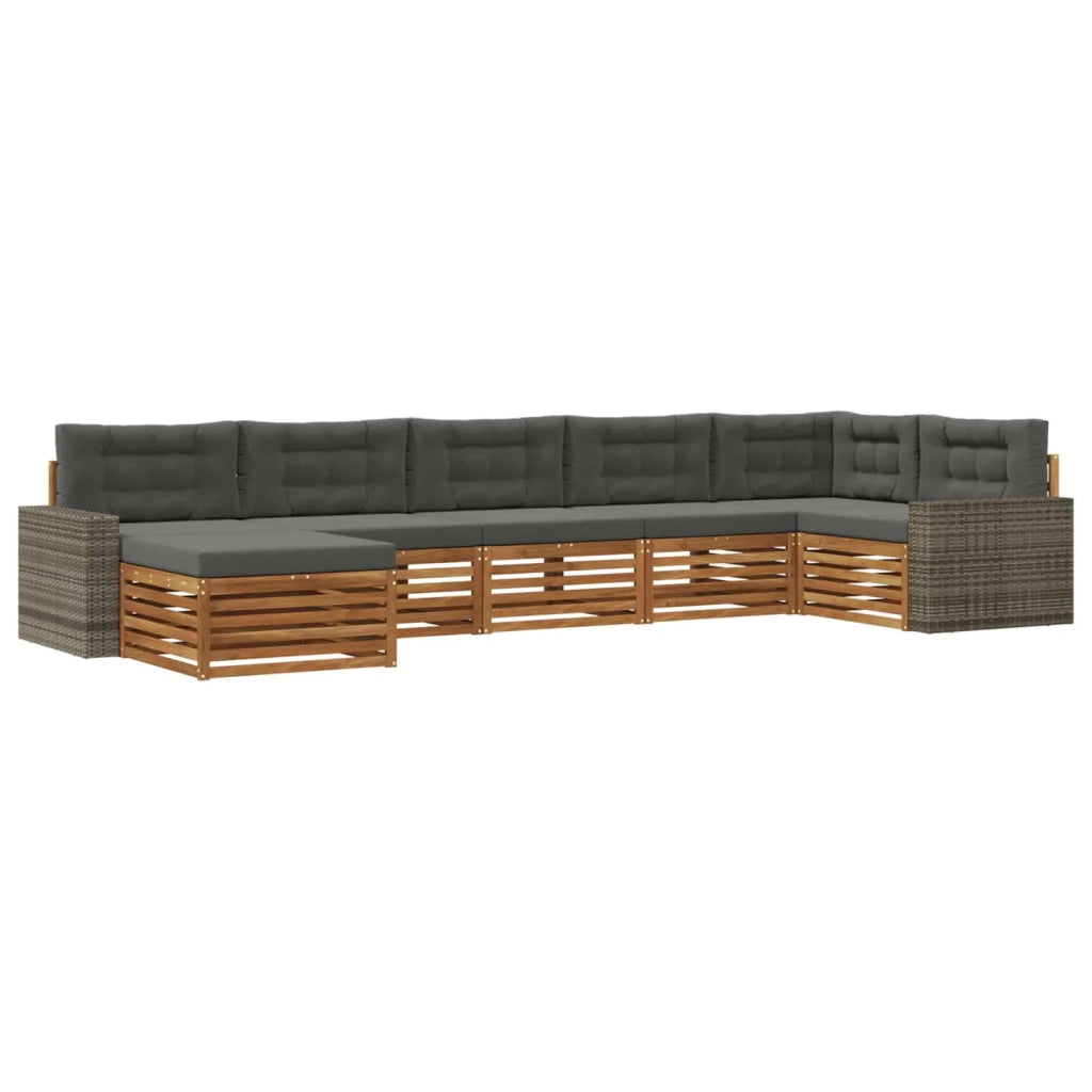 Set di divani da esterno 7 pz Naturale e Antracite 3383640