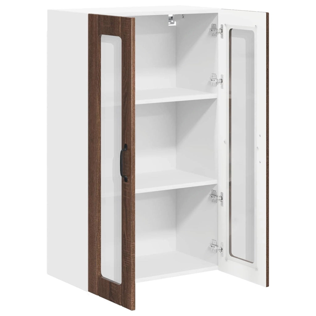Mobile in vetro da parete LUCCA Rovere Marrone 60 x 31 x 100 cm