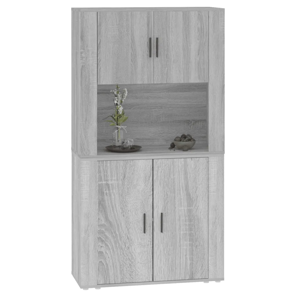 Credenza | Madia | Buffet da pranzo | Armadio da pranzo Grigio Sonoma in Legno Multistrato