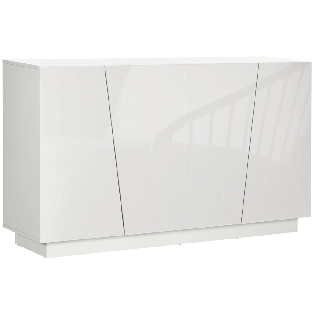 Easycomfort Mobiletto Multiuso in Truciolato Bianco a 5 Livelli con Ripiano Regolabile su 3 Livelli, 150x40x88 cm