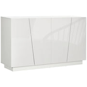Easycomfort Mobiletto Multiuso in Truciolato Bianco a 5 Livelli con Ripiano Regolabile su 3 Livelli, 150x40x88 cm