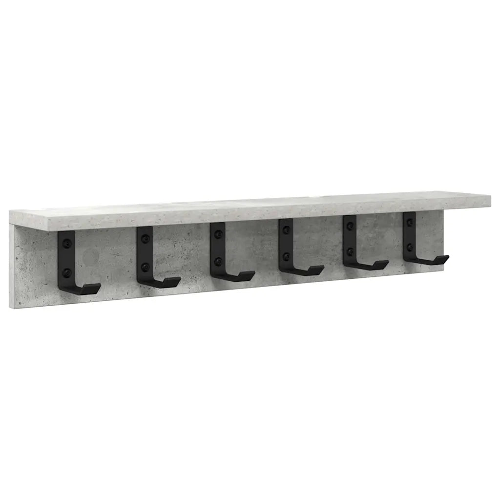vidaXL Appendiabiti a muro Grigio cemento 60 x 10.5 x 10.5 cm