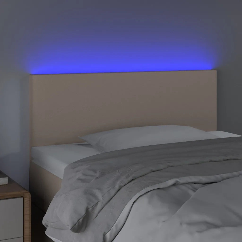 Testiera | Testata Cappuccino a LED 80x5x78/88 cm in Similpelle