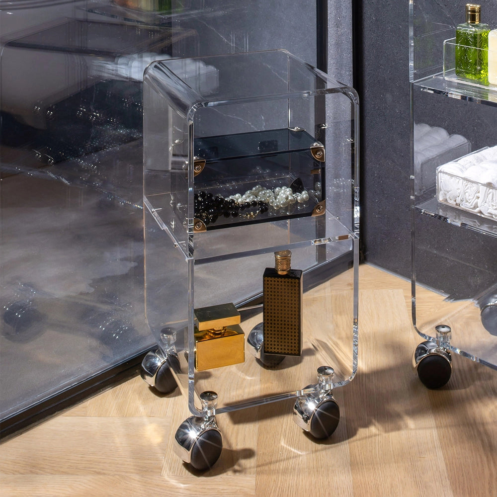 CARRELLO VEGA "MULTY XS" IN CRISTALLO ACRILICO TRASPARENTE