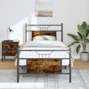 vidaXL Giroletto senza Materasso Rovere Fumo 90x190 cm in Truciolato