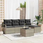 Set di divani con cuscino 6 pcs Grigio chiaro polyrattan 3346352