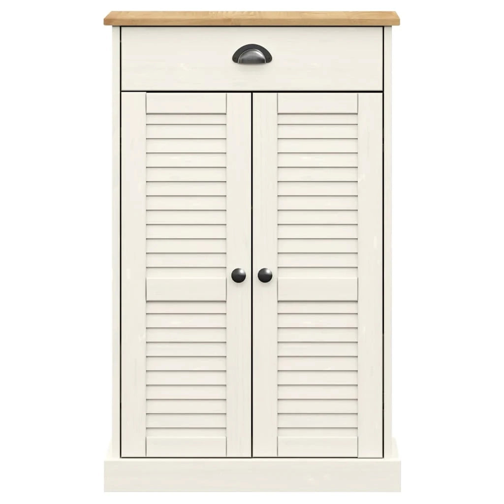Scarpiera mobile contenitore per scarpe mobile per ingresso/corridoio/soggiorno 60 x 35 x 96 cm legno massello di pino bianco 02_0022116