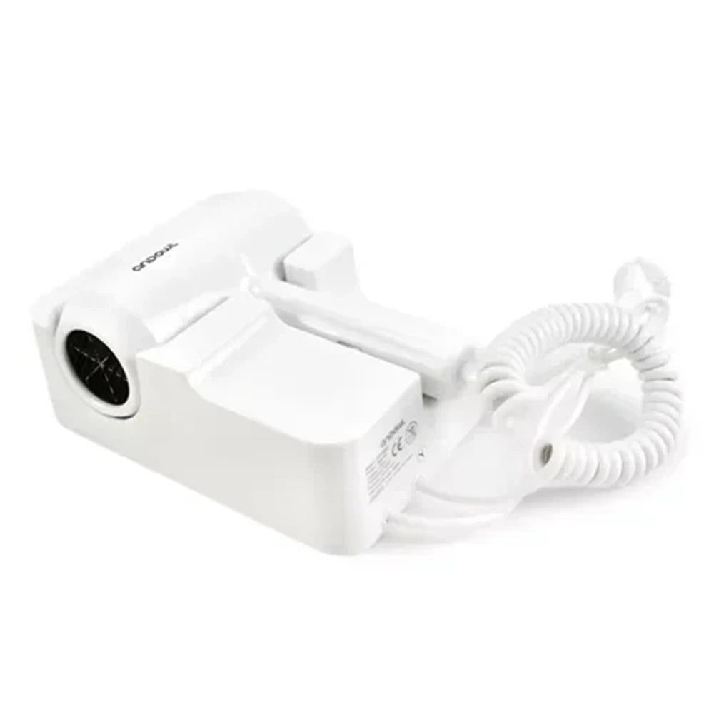 Trade Shop - Asciugacapelli Da Parete Hotel 1600w Da 1,6 Kw Con Supporto Cavo A Spirale 60 Cm Q-f1600 -