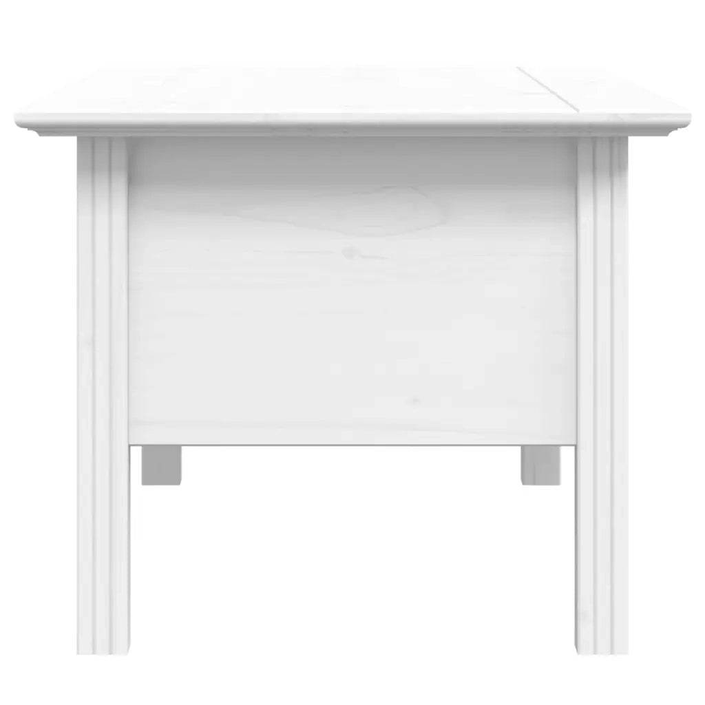 Tavolino da Salotto BODO 100x55x46cm Legno Massello Pino Bianco 355068