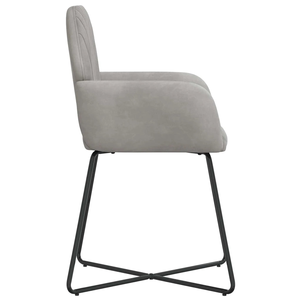 Sedie da pranzo 4 pz Velluto Grigio Chiaro 55 x 50 x 84 cm 3428373