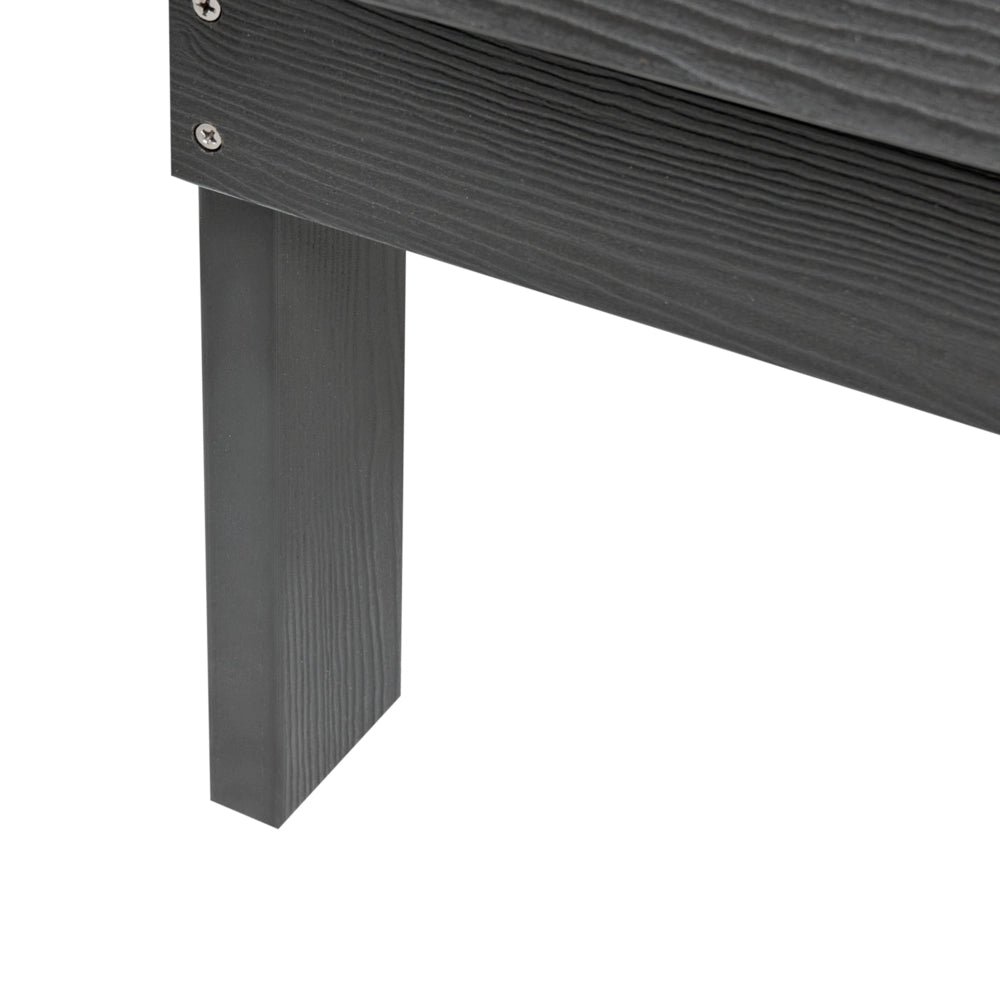 Panchina da giardino in legno plastico grigio scuro 2 posti Mobili da giardino tradizionali