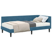 Letto singolo | Letto per adulti | Struttura Letto Angolare con Materasso 2 pcs Blu Velluto