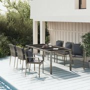 Set da Pranzo da Giardino 7 pz con Cuscini in Polyrattan Grigio 3157961