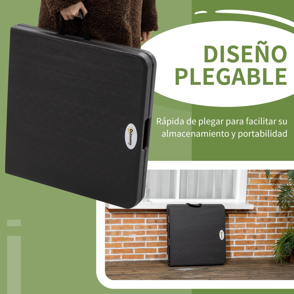 Tavolo da pranzo esterno pieghevole per 4 persone ¨C zephmum ¨C grigio scuro, acciaio, 118x60x56-74 cm