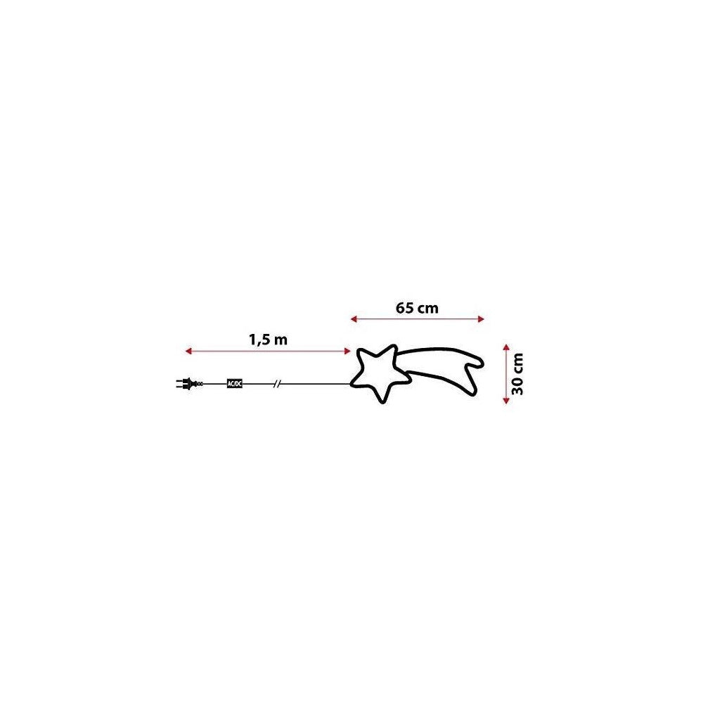 Trade Shop - Stella Cometa Luminosa 65 Cm In Tubo Luminoso A Led Bianchi Luce Bianca Calda -