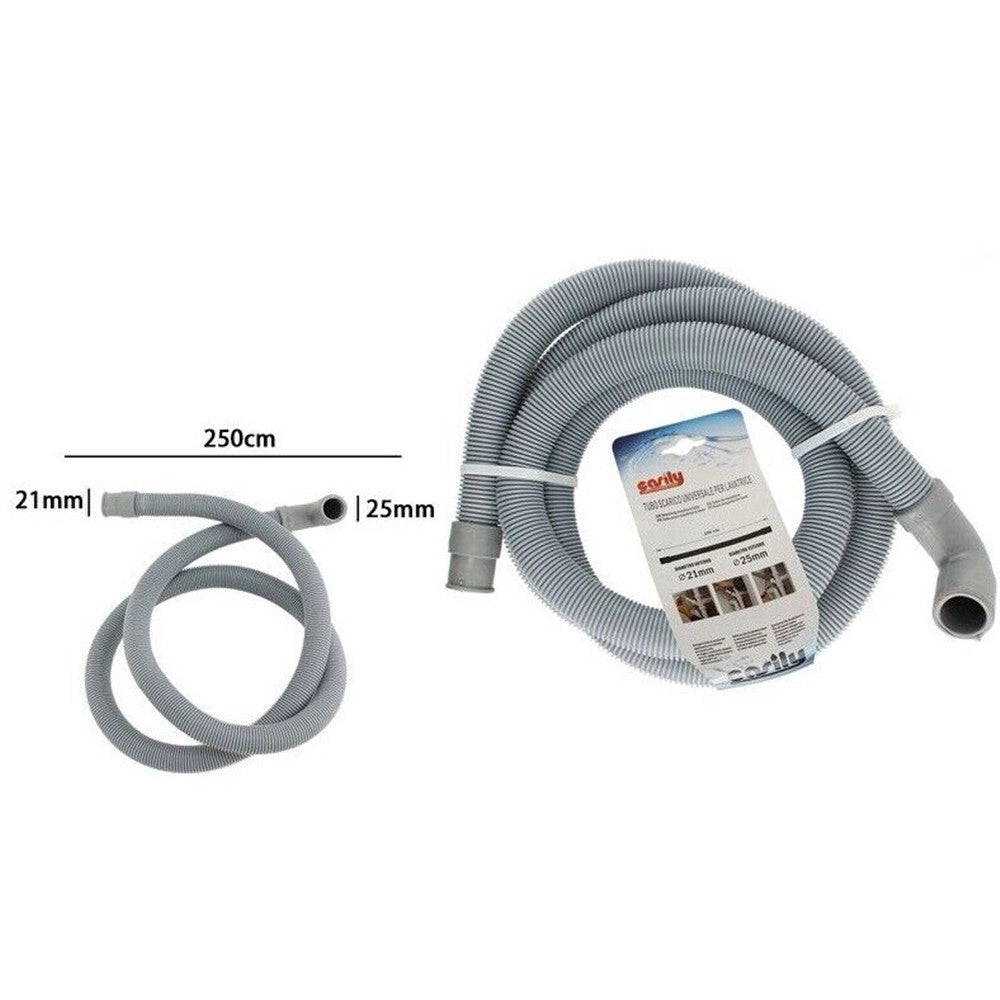 Trade Shop - Tubo Di Scarico Universale Per Lavatrice Lavastoviglie Da 250 Cm Corrugato 59055 -