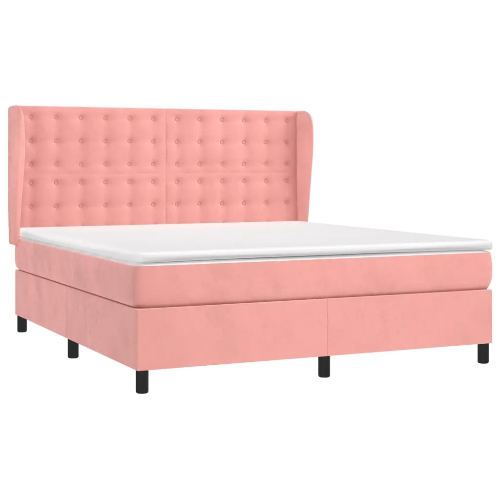 Giroletto a Molle con Materasso Rosa 160x200 cm in Vellutocod mxl 74335