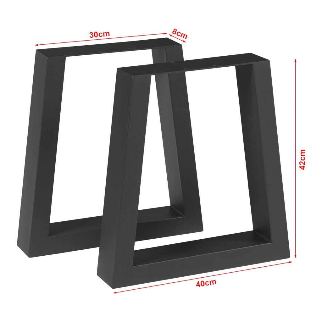 Set di 2 gambe per tavolo da arredamento moderno design originale fai da te acciaio Marstal 42 x 40 cm nero 03_0009688