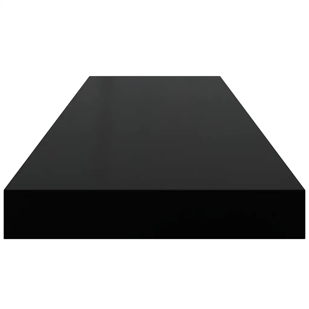 Scaffali a Parete 2 pz Nero Lucido 80x23,5x3,8 cm in MDF cod mxl 33364