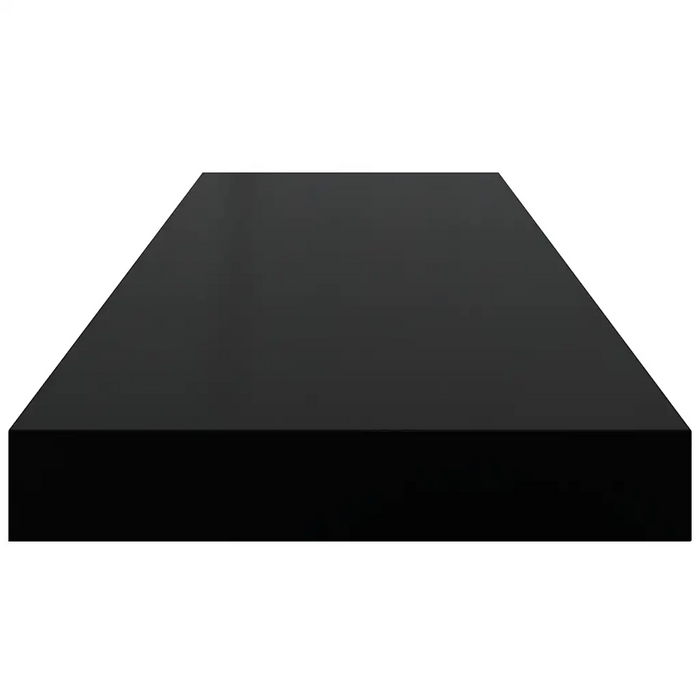Scaffali a Parete 2 pz Nero Lucido 80x23,5x3,8 cm in MDF cod mxl 33364