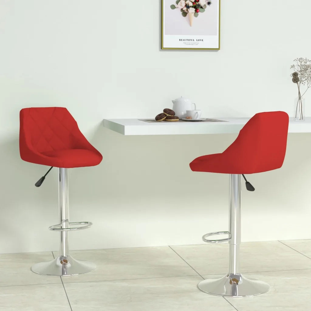 Sgabelli da Bar 2 pz Rosso Vino in Similpelle 335185