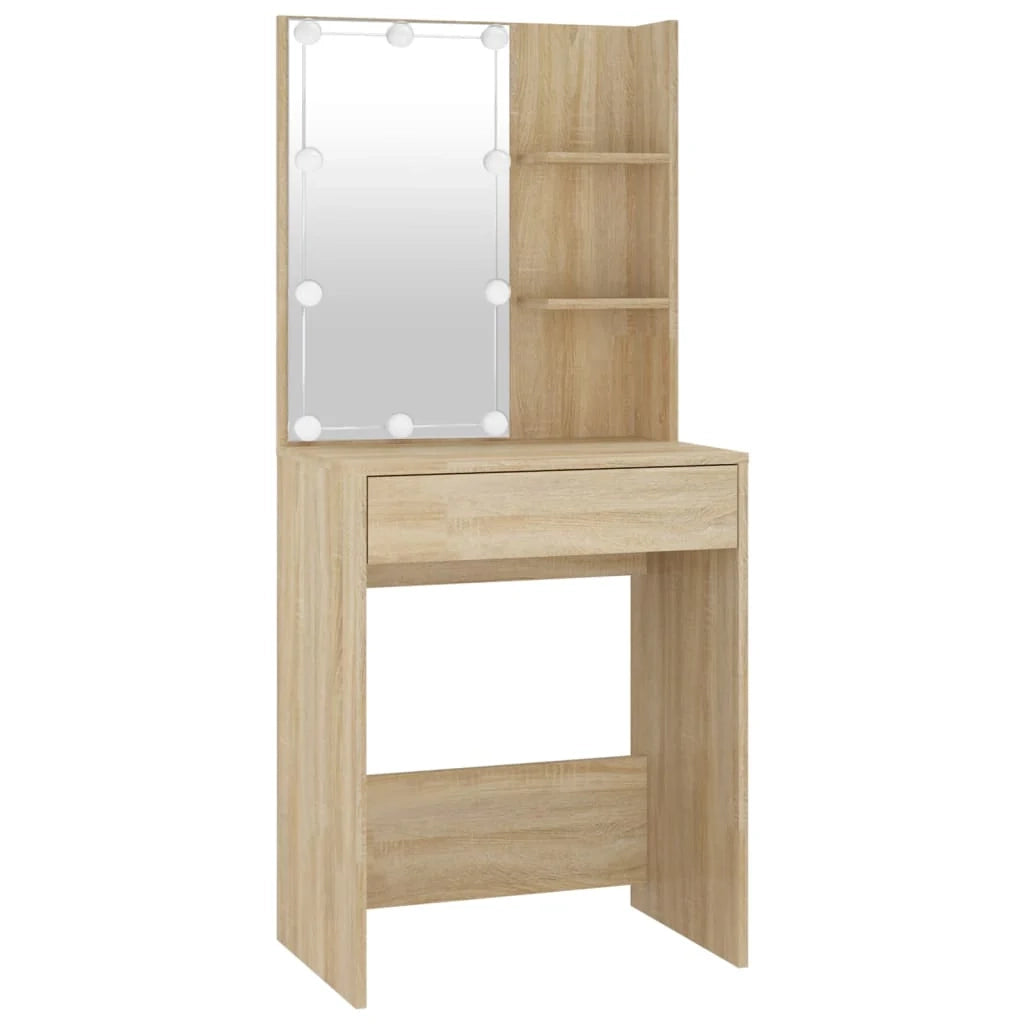 Toletta LED con 2 armadietti 60 x 40 x 140 cm legno ingegnerizzato beige 02_0006246