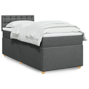 Giroletto a Molle con Materasso Grigio Scuro 100x200 cm Tessuto