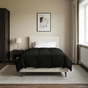 Duvet Invernale Trapuntato Nero 155 x 200 cm Microfibra 42026099