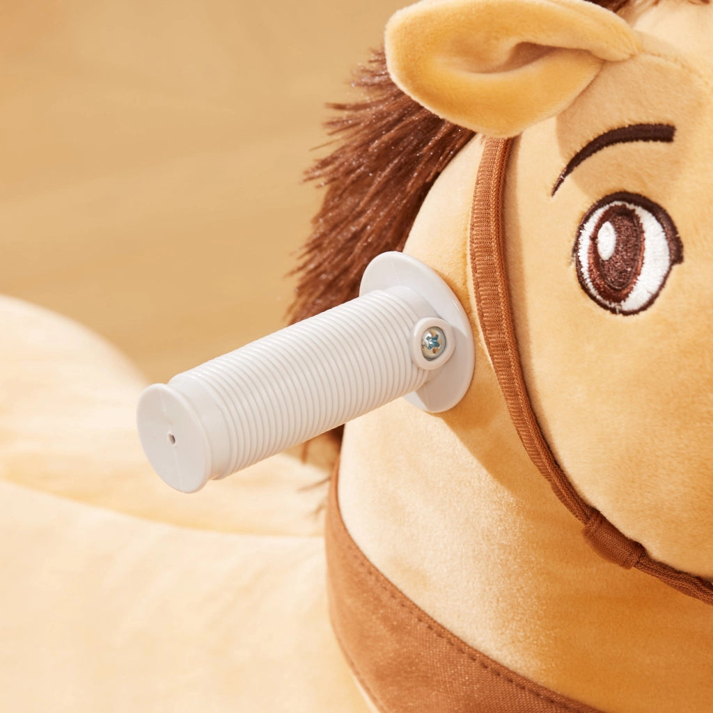 Cavallo Cavalcabile Elettrico 6V per Bambini con Ruote in PU e Musica Marrone