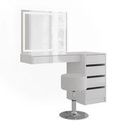 Vicco Tavolo da toeletta Bianco/bianco lucido 120 cm 4 parti