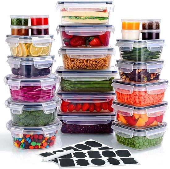 Set di contenitori a chiusura ermetica - 48 pezzi - BPA libero - ideale per l'organizzazione della cucina