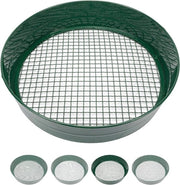 Sieve per giardino in diverse misure, setola rotonda 33 cm di diametro, setola per terra per semi, terra, compost, sassi, erba infestante, ghiaia | accumulabile | molto robusto | resistente all'ossidazione (9 mm)