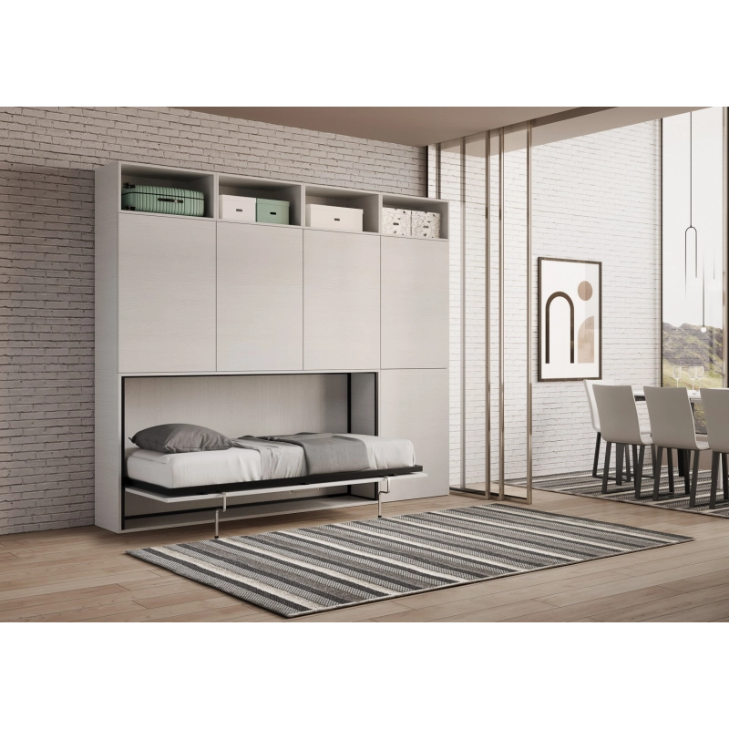 Letto a scomparsa singolo orizzontale Kando composizioni - B,Si