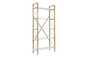 Libreria in legno "Elysian" - 90 x 33 x 180 cm - Bianco oro