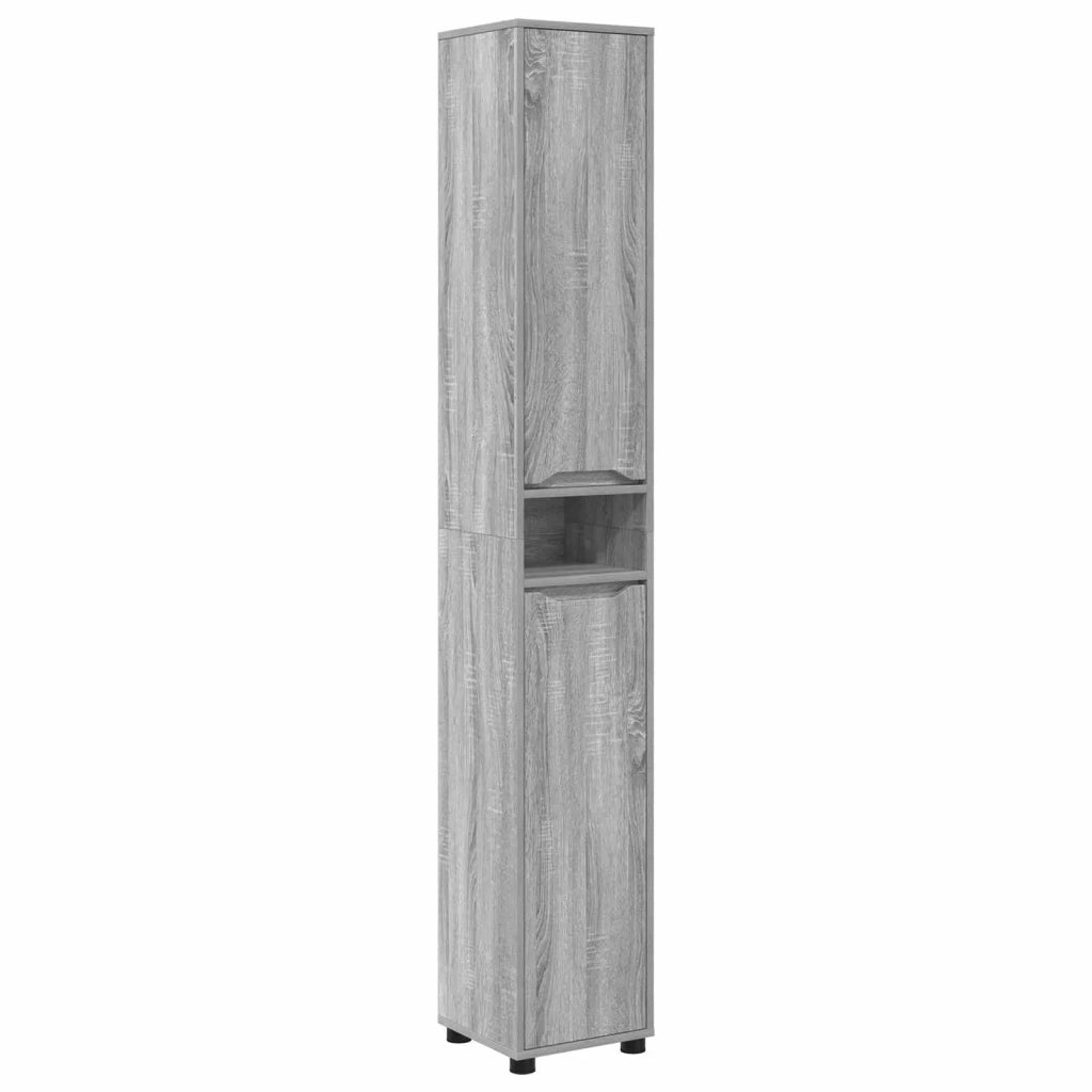 Mobile da Bagno con porta Grigio Sonoma 30,5 x 30 x 195 cm 888763