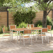 Set da Pranzo da Giardino  7 Pezzi in Legno Massello di Teak