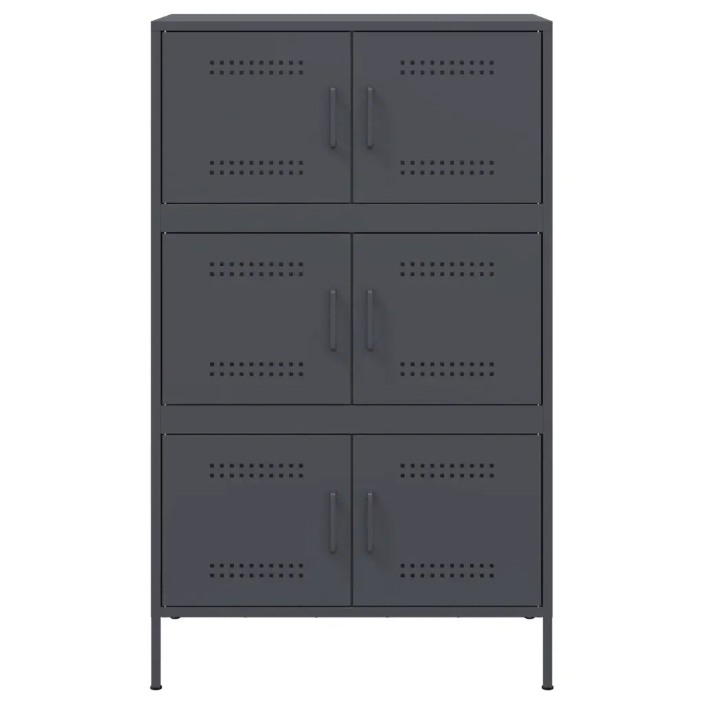 Credenza | Madia | Buffet da pranzo | Armadio da pranzo Antracite 68x39x113 cm in Acciaio