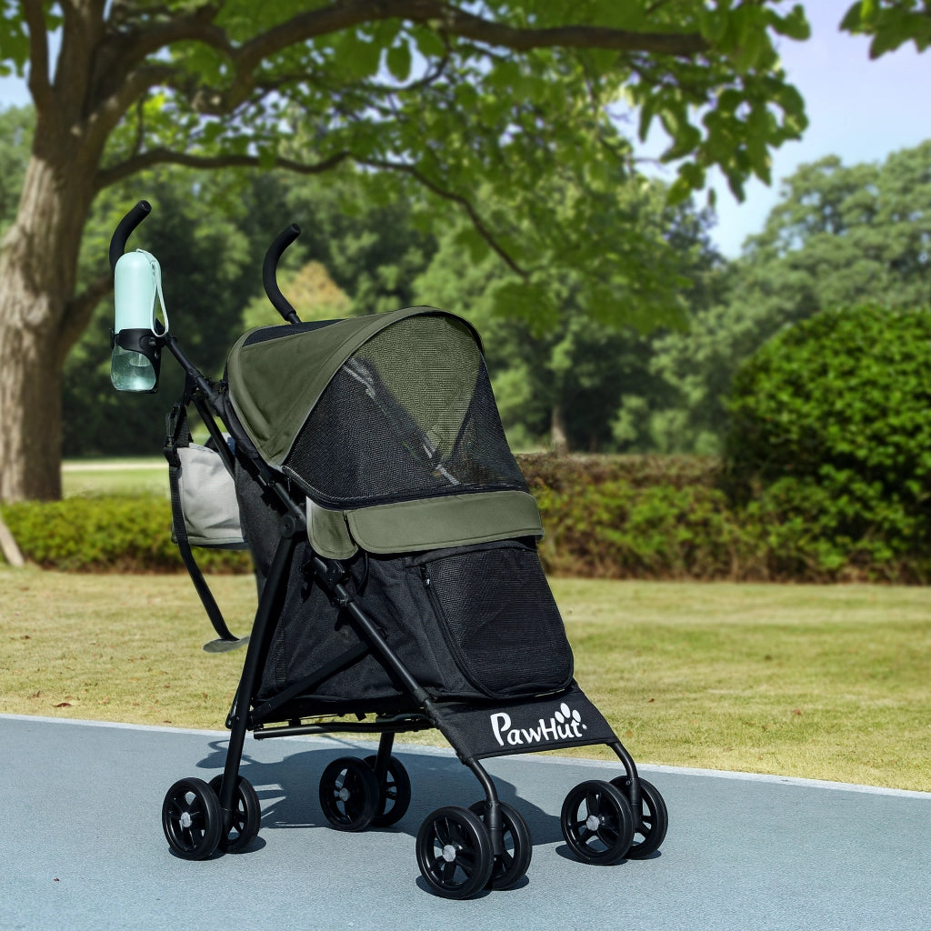 Passeggino per Cani con Rete ¨C Zephmum ¨C Nero e Verde 76x44x103 cm