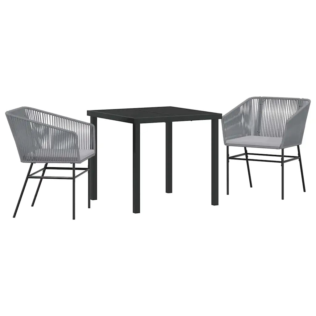 Set da Pranzo per Giardino con cuscino 3 pcs Grigio 3380932