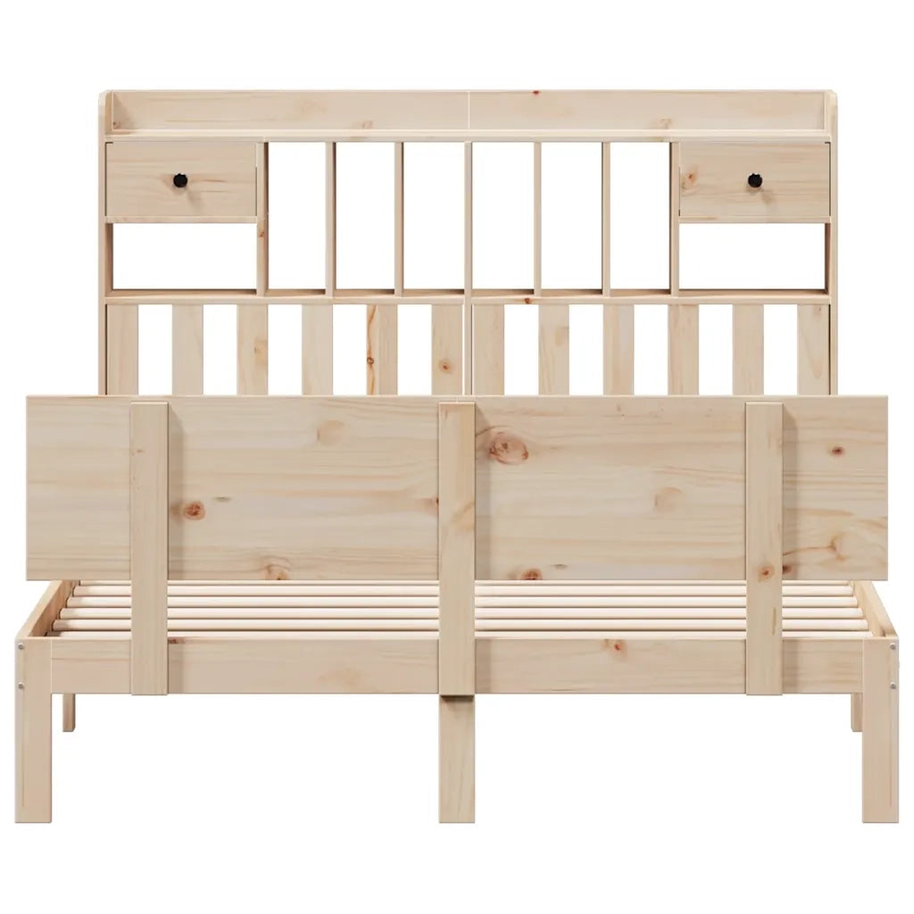 Letto Libreria senza Materasso 140x200 cm in Legno di Pino 3322692