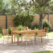 Set da pranzo da giardino  7 pezzi Beige Polyrattan Acacia