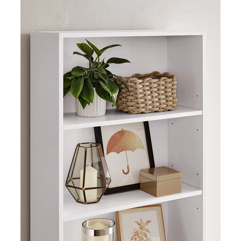 Libreria/mobile contenitore a 6 ripiani per soggiorno ufficio camera da letto stile scandinavo 40 x 24 x 1785 cm bianco 12_0004250