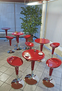 Tavolino da Bar in Abs Rosso con Alzata a Gas Tosini Hc 170R