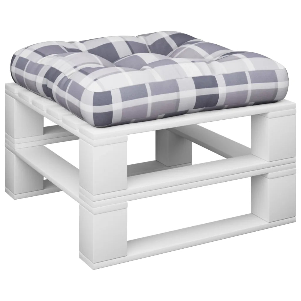 Cuscino per Pallet Motivo a Quadri Grigi 60x60x12 cm in Tessuto 360461
