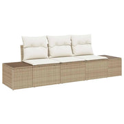Set Divano da Giardino 3 pz | Set Salotto da Giardino Beige e Crema polyrattan