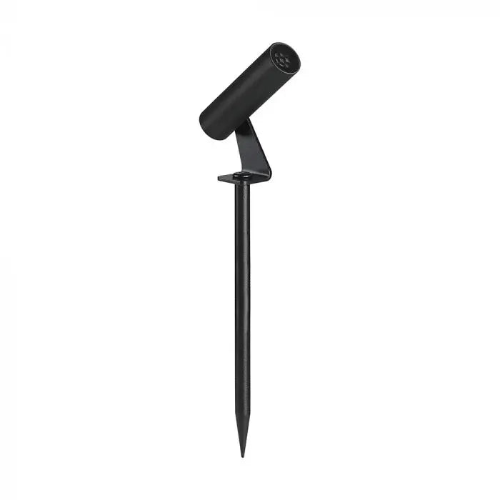 V-TAC Faretto LED da Terra 2W Cilindrico Orientabile con Picchetto Nero 3000K IP65