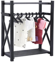 Set di abbigliamento per bambole 11 pezzi - 15 x 8 x 18 cm - Plastica - Contenitore per abbigliamento - Grucce per abbigliamento - Accessori di archiviazione - Nero
