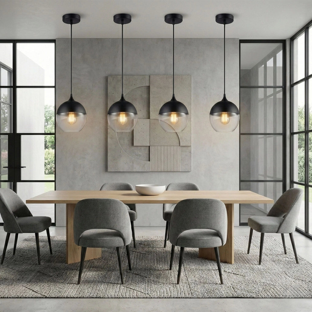 Lampada Da Soffitto Pensile Di Vetro Zenit A Black