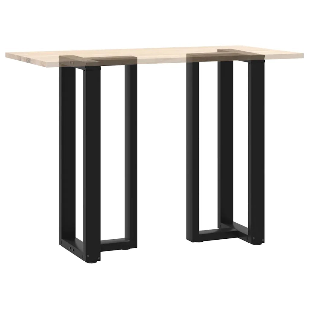 Gambe per tavolo da bar a forma di T 2 pz | Piede del tavolo nere 50x35x(100-101) cm in acciaio